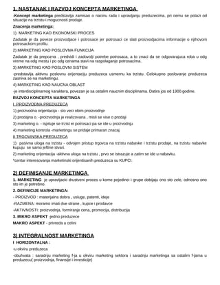 Marketing – Maturska pitanja