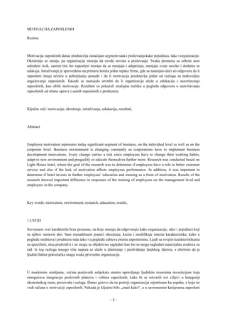 Motivacija zaposlenih