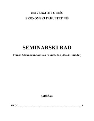 Makroekonomska ravnoteža ( AS-AD model)