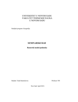 Rasterski model podataka