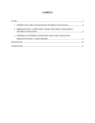 Multikulturaizam i interkulturalizam