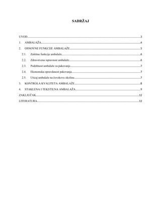 Staklena i tekstilna ambalaza