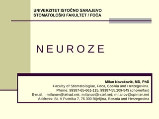 Neuroze: podela, etiologija i učestalost