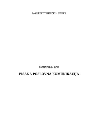 Pisana poslovna komunikacija