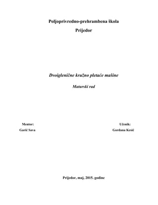 Dvoiglenične kružno pletaće mašine