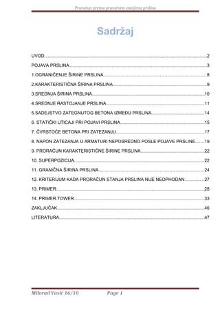 Proracun prslina prema granicnim stanjima