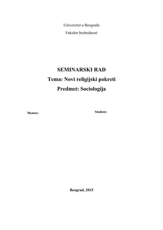 Novi religijski pokreti