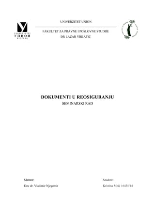 Dokumenti u reosiguranju