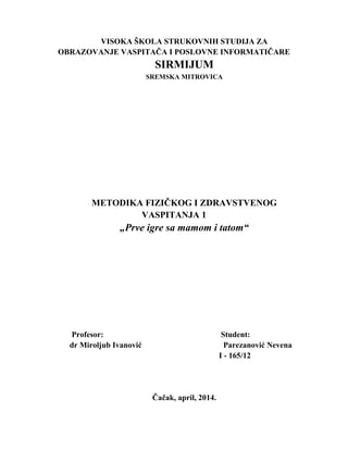 Prve igre sa mamom i tatom