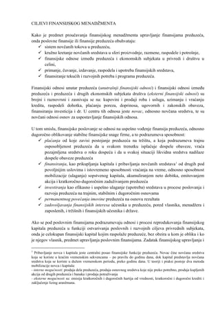 Ciljevi finansijskog menadžmenta