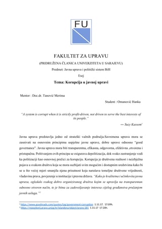 Korupcija u javnoj upravi