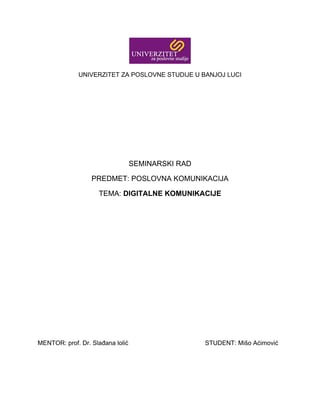 Digitalne komunikacije