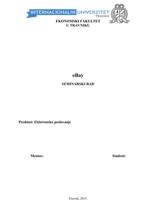 Ebay: seminarski rad iz elektronskog poslovanja
