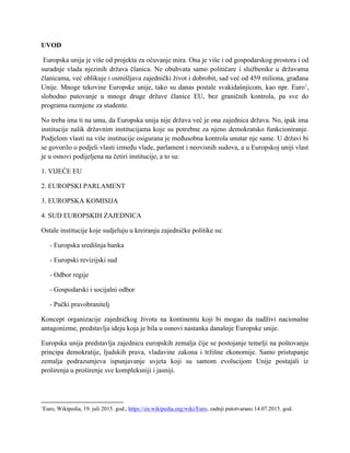 Historijska pozadina osnivanja EU