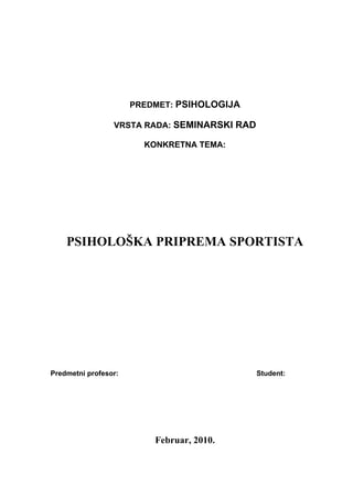 Psiholoska priprema sportista