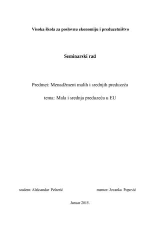 Mala i srednja preduzeca u EU