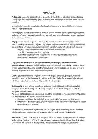 Osnove pedagogije – Teorija osposobljavanja