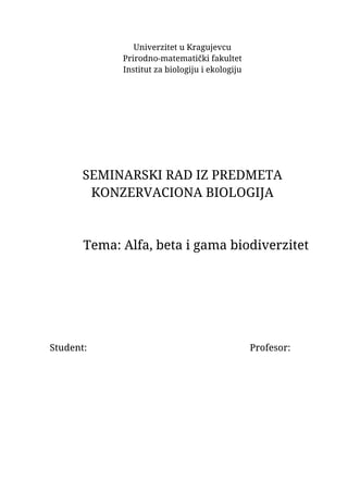 Alfa, beta i gama diverzitet