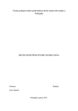 Biljni genetički izvori