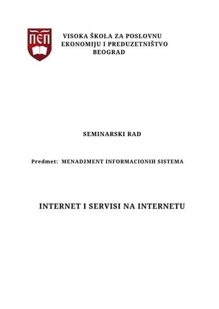 Internet i servisi na internetu