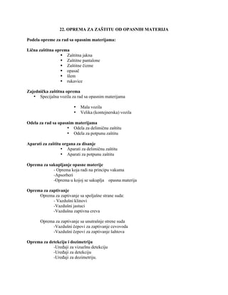 Oprema za zaštitu od opasnih materija