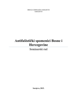 Antifašistički spomenici BIH