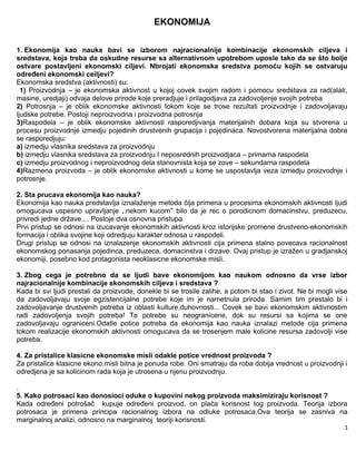 Ekonomija: osnovni principi i tržišne strukture