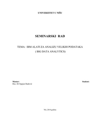 IBM Alati za analizu velikih podataka