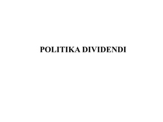 Politika dividendi