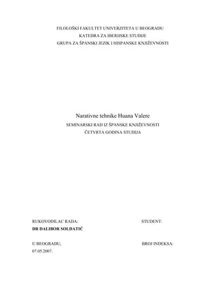 Narativne tehnike Huana Valere