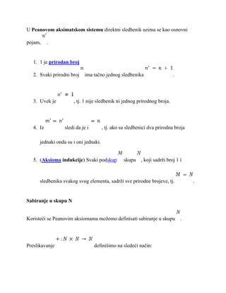 Aritmeticke operacije sabiranje i mnozenje