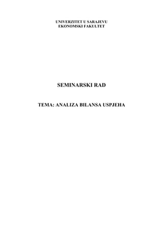 Analiza bilansa uspijeha