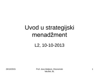 Uvod u strategijski menadzment