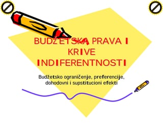 Principi ekonomije (budžetska prava i krive indiferentnosti)