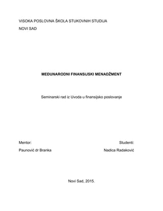 Medjunarodni finansijski menadžment