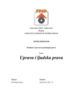 Uprava i ljudska prava