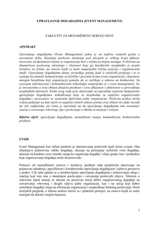 Upravljanje događajima (EVENT MANAGEMENT)