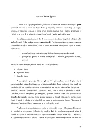 Nastanak i razvoj pisma