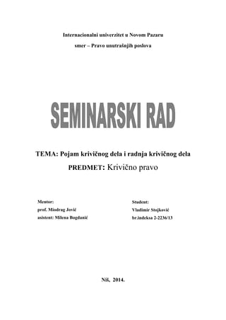 Pojam krivicnog dela