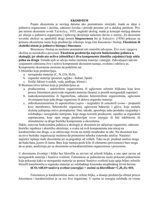 Ekosistem: definicija, komponente i odnosi