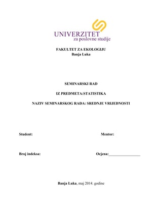 Srednje vrednosti