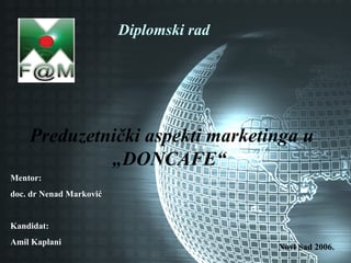 Preduzetnički aspekti marketinga u „DONCAFE“
