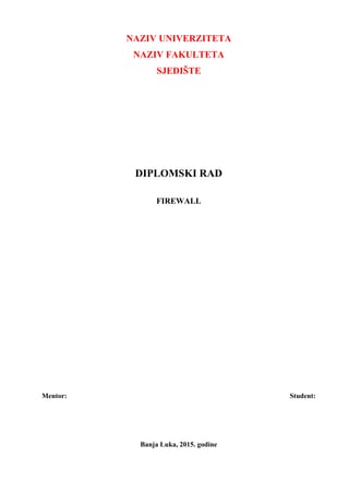 Firewall: analiza i konfiguracija