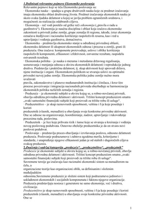 Ekonomika poslovanja (I kolokvijum)