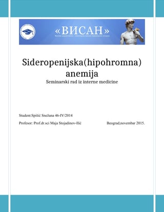 Sideropenijske anemije