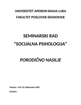 Porodično nasilje