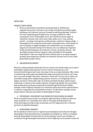 Berze i finasijska trzista