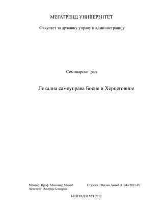 Lokalna samouprava Bosne