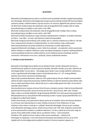 Analiza bluetooth tehnologije i njena primena