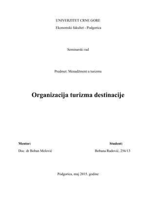 Organizacija turizma destinacije